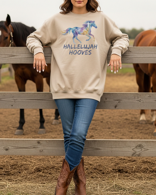 Hallelujah Hooves™ Signature Watercolor Crewneck