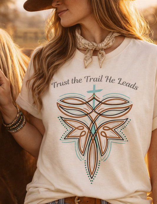 Trust the Trail He Leads Tee | Faith-Inspired Western Graphic Tee