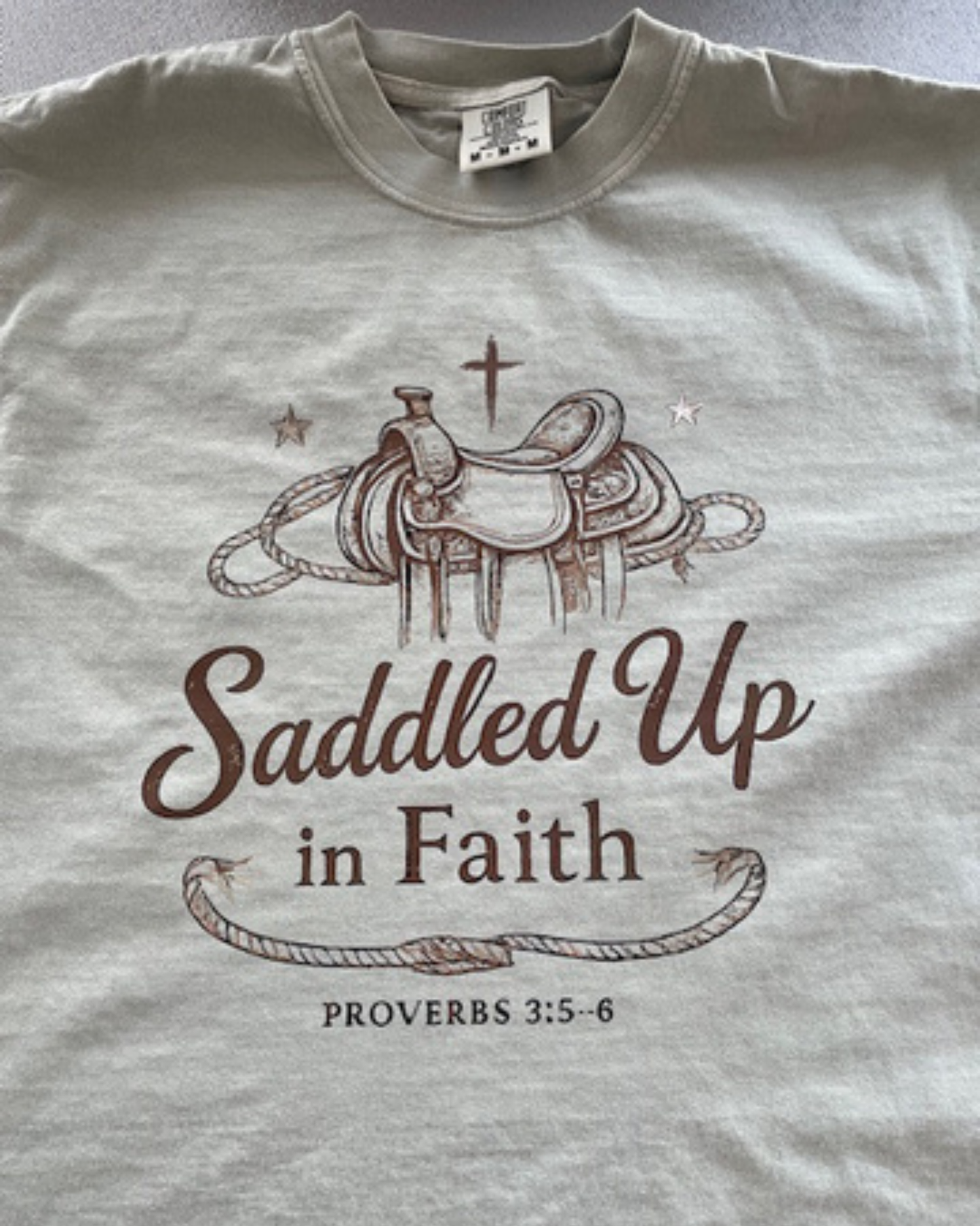 Saddled Up in Faith Tee