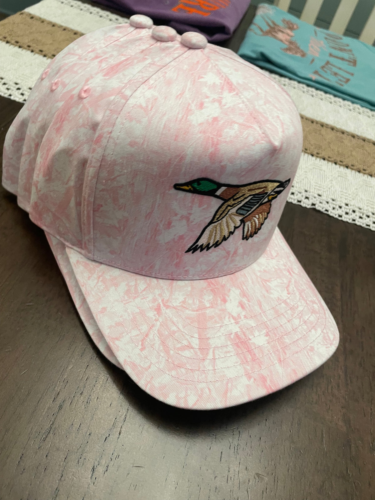 Pink Camo Mallard Hat Embroidered Duck Cap