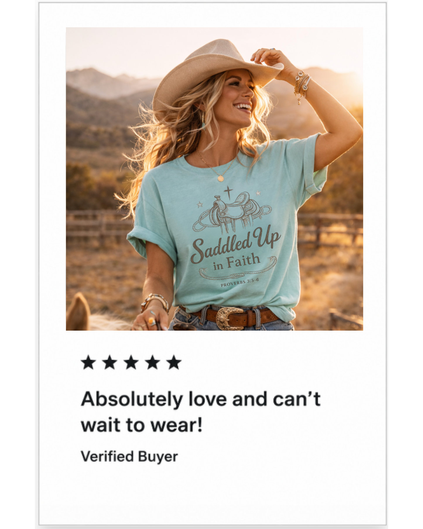 Saddled Up in Faith Tee