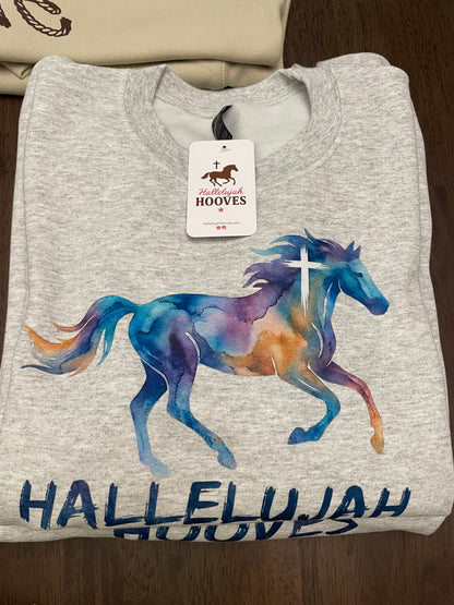 Hallelujah Hooves™ Signature Watercolor Crewneck