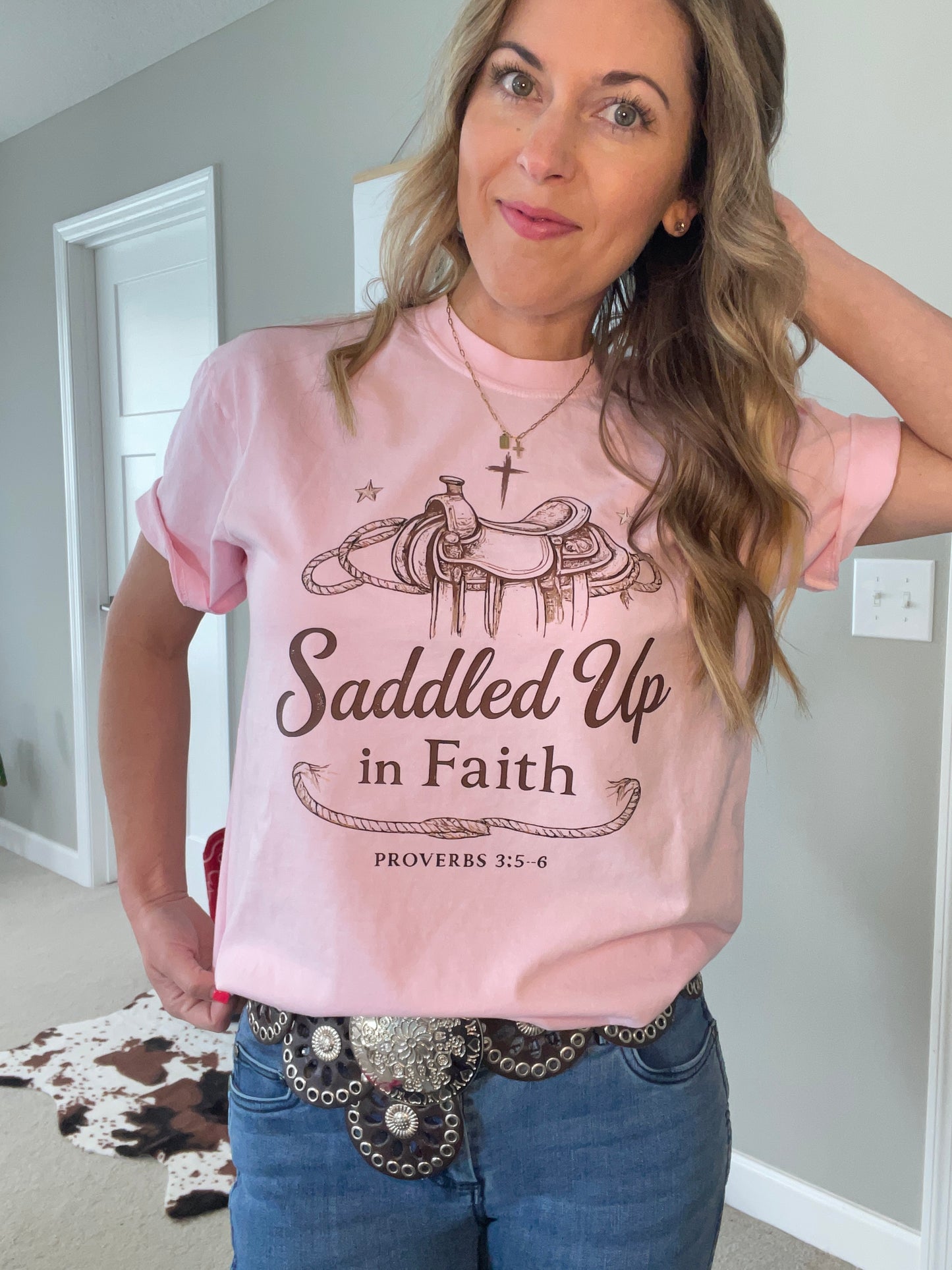 Saddled Up in Faith Tee