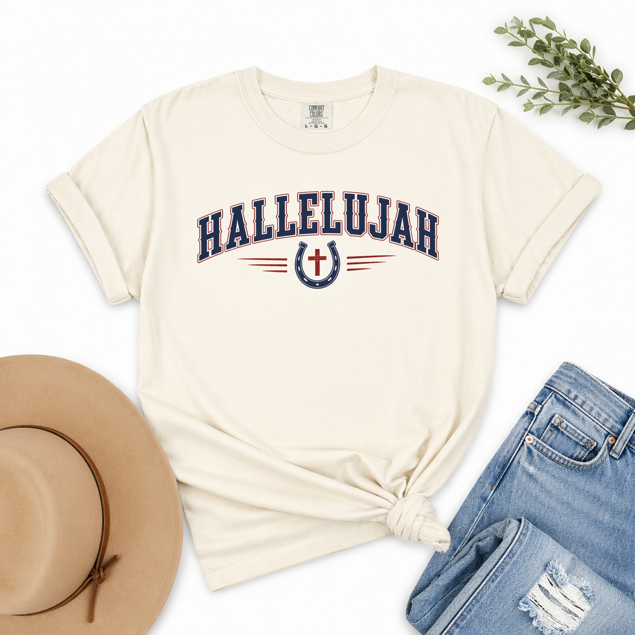 Hallelujah Patriotic Western Tee