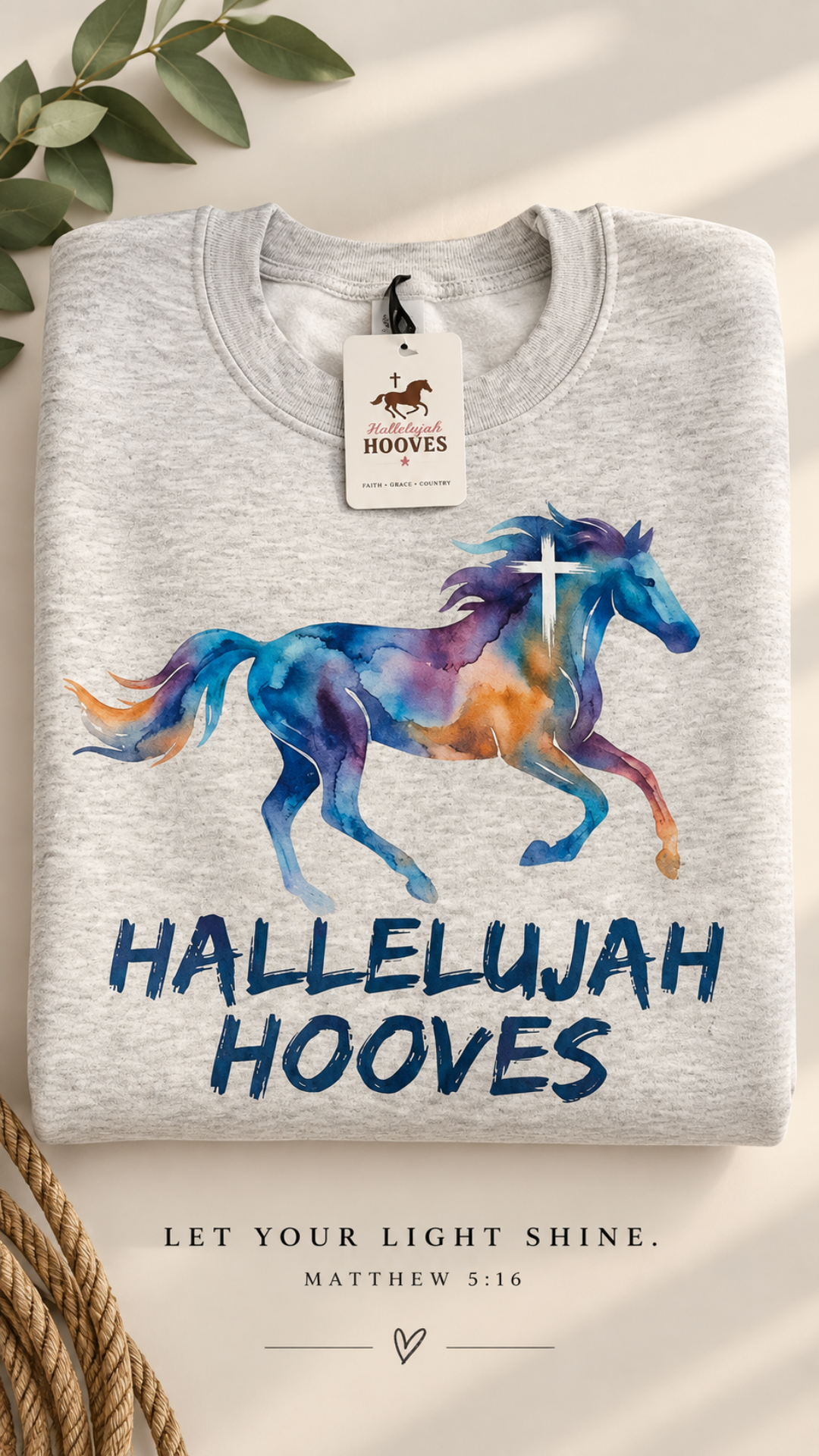 Hallelujah Hooves™ Signature Watercolor Crewneck