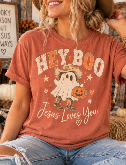 Hey Boo, Jesus Loves You Tee