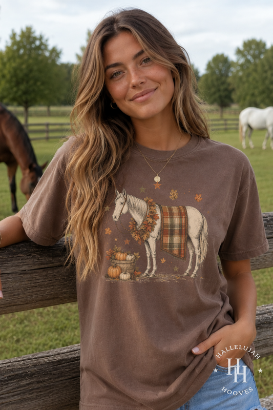 Fall Horse Tee Western Autumn Horse Shirt