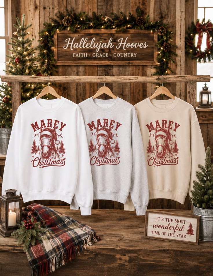 Mare-y Christmas Horse Sweatshirt Western Christmas Crewneck