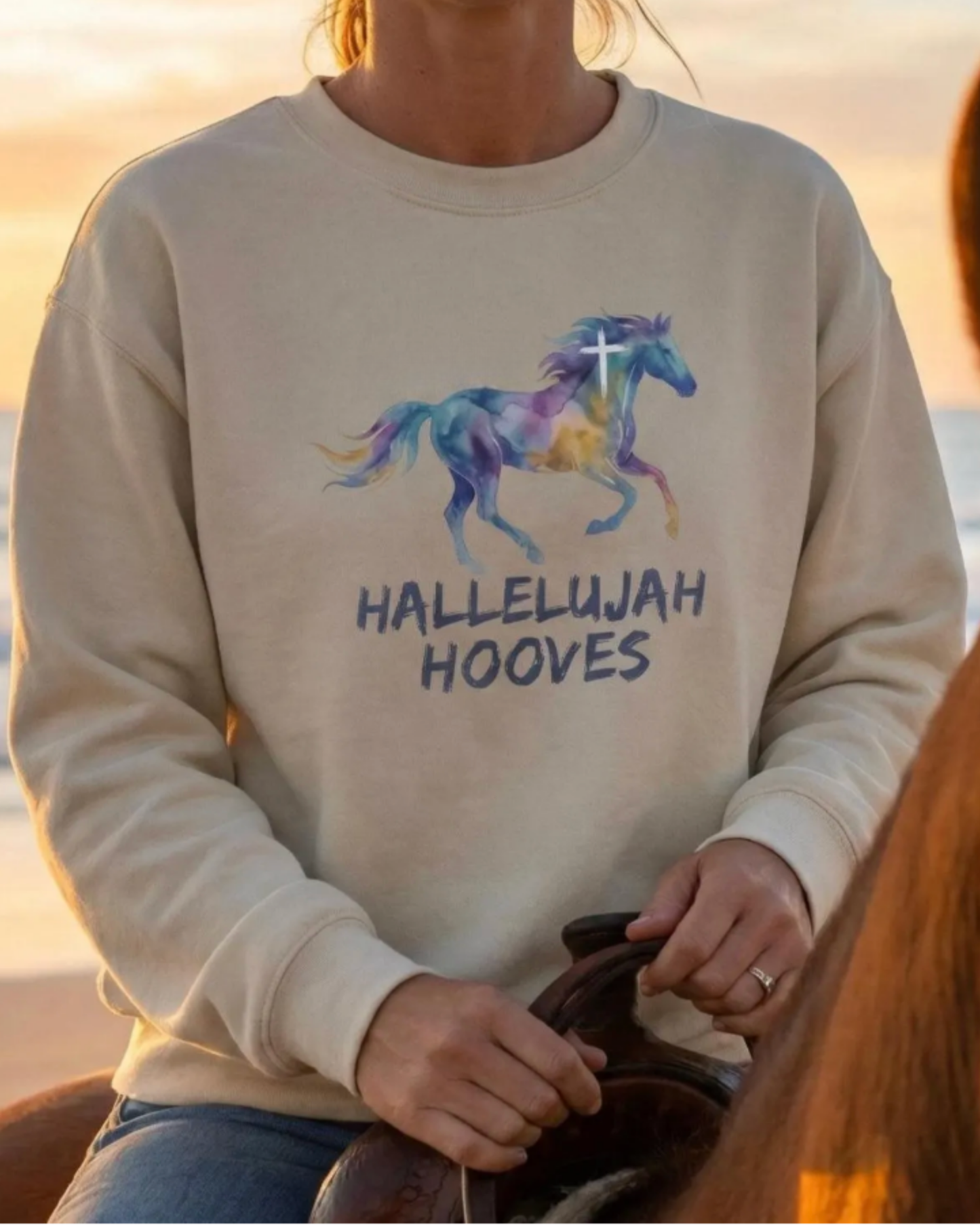 Hallelujah Hooves™ Signature Watercolor Crewneck