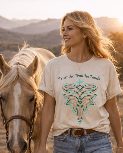 Trust the Trail He Leads Tee | Faith-Inspired Western Graphic Tee