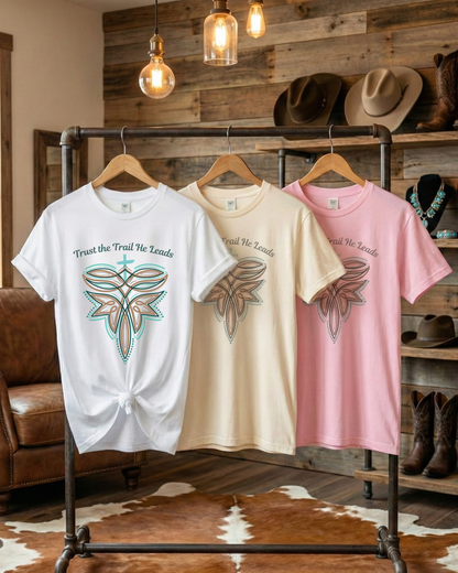 Trust the Trail He Leads Tee | Faith-Inspired Western Graphic Tee