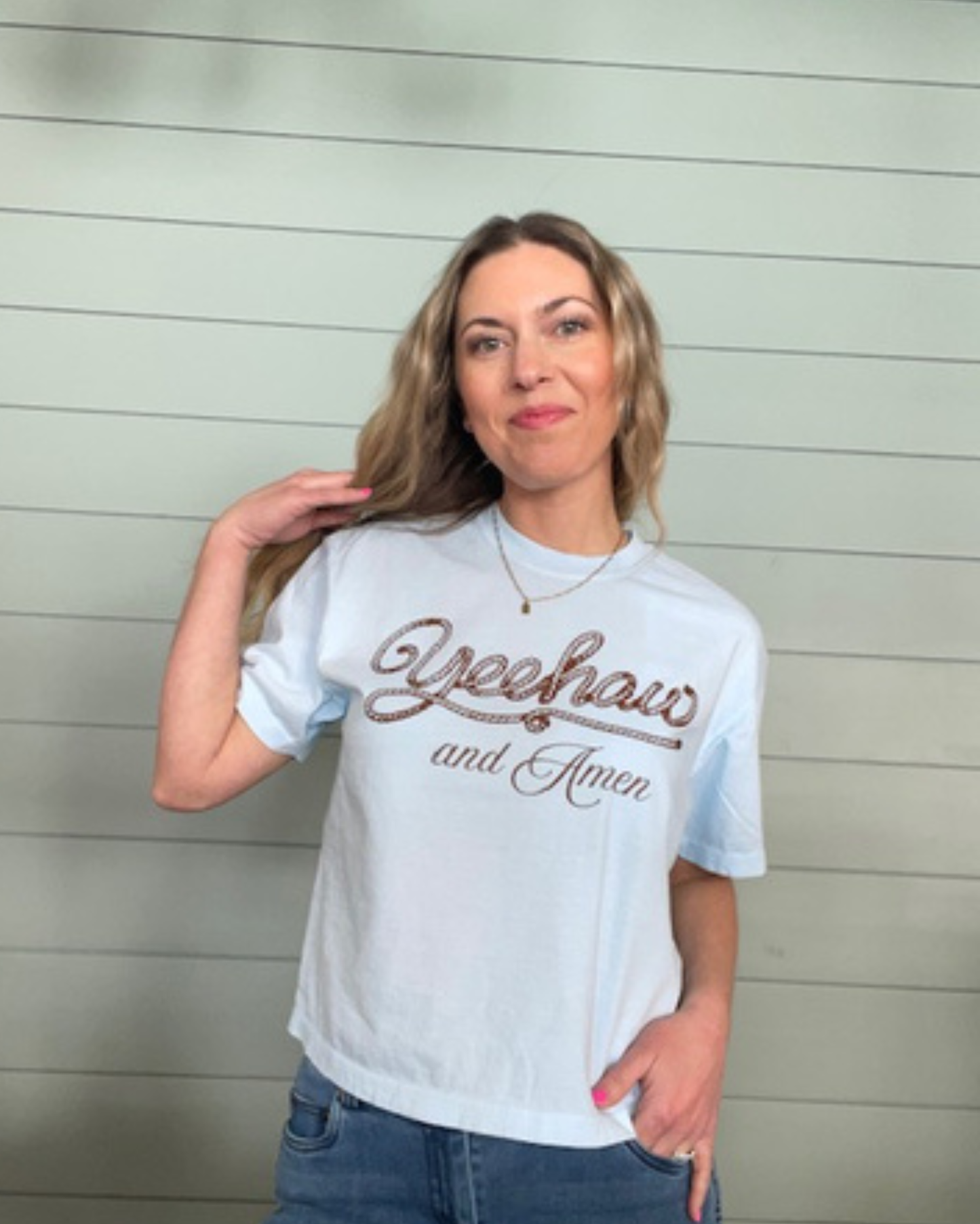 Yeehaw & Amen Christian Cowgirl Tee