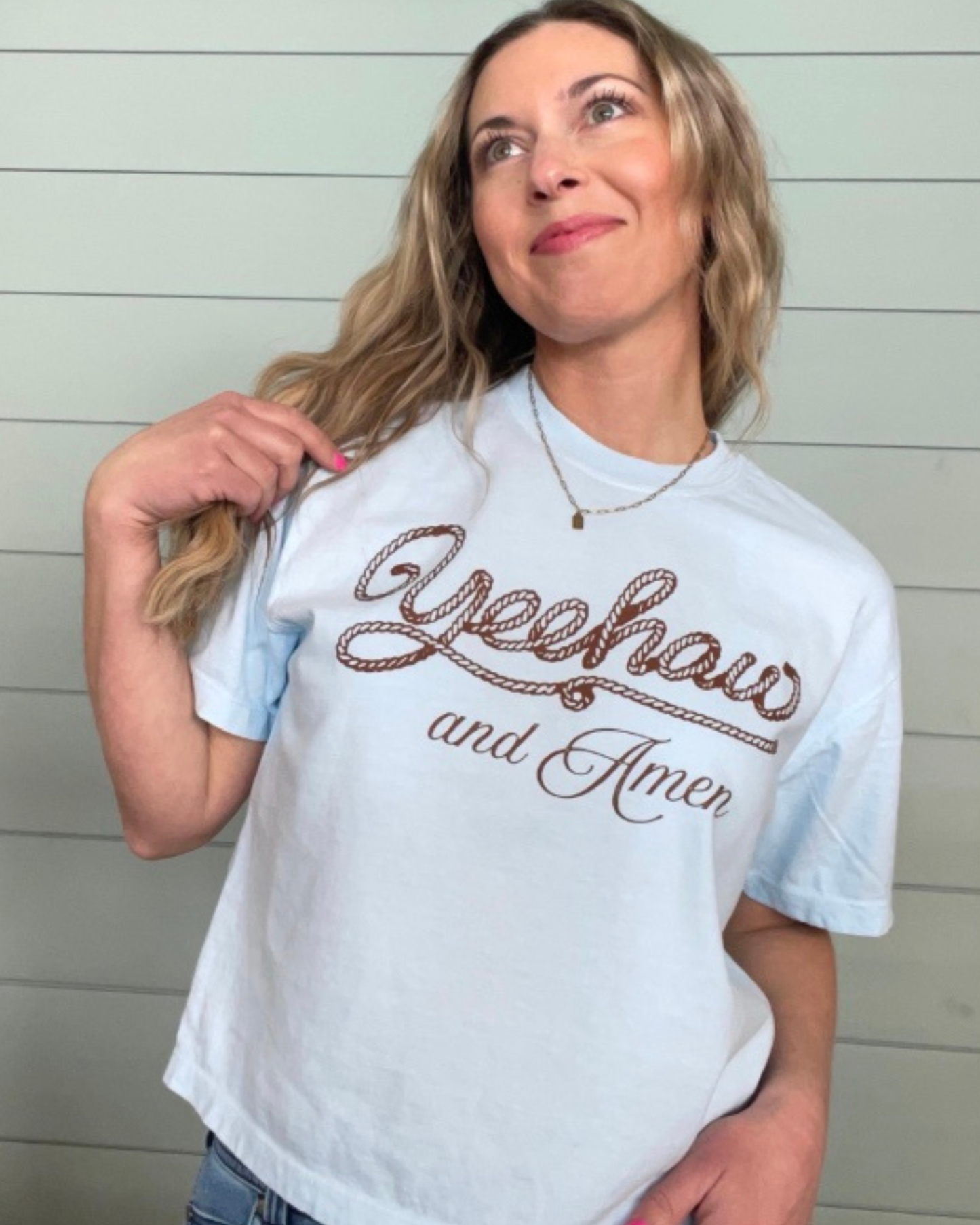 Yeehaw & Amen Christian Cowgirl Tee