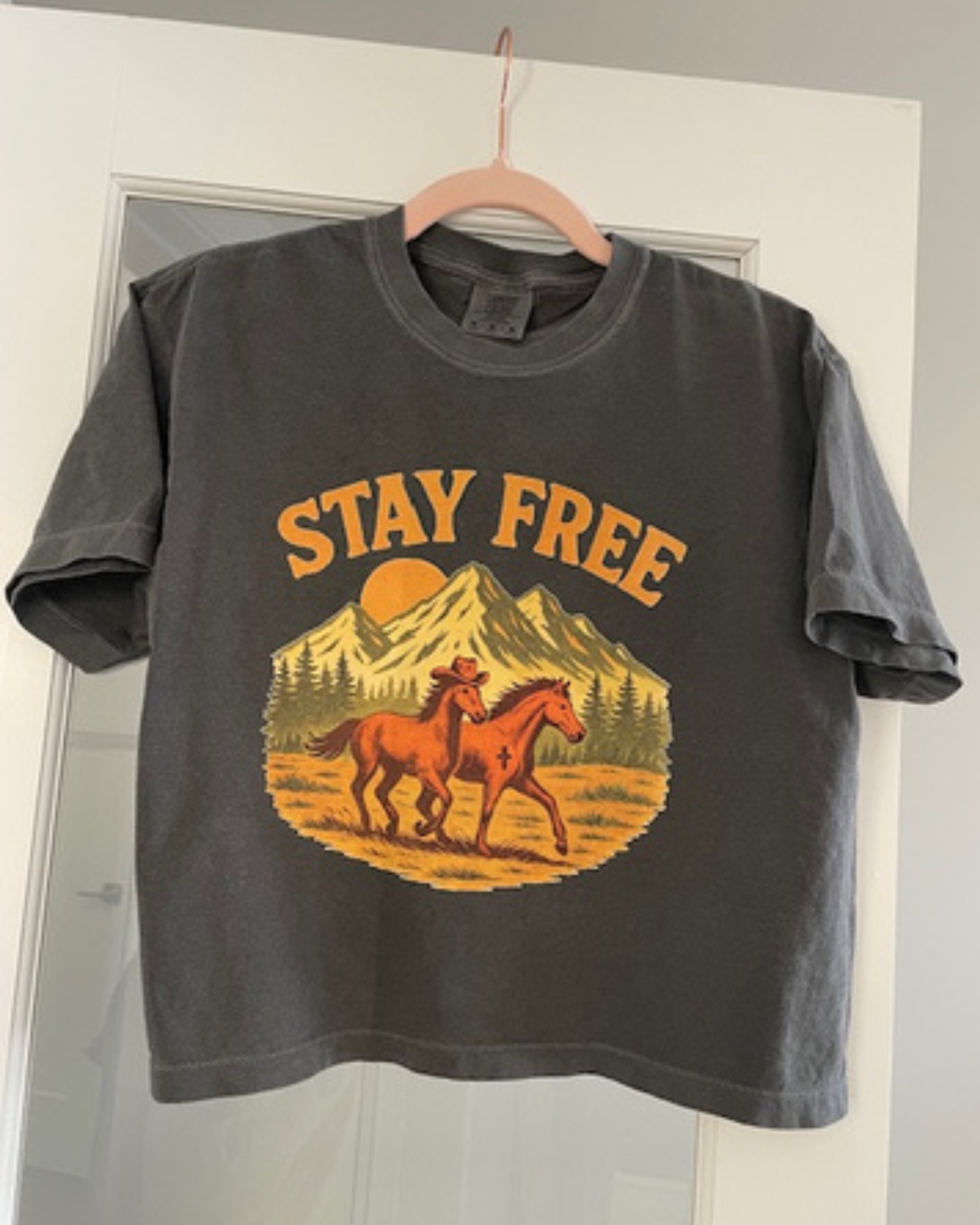 Stay Free Western Graphic Tee Vintage Inspired Horse Shirt