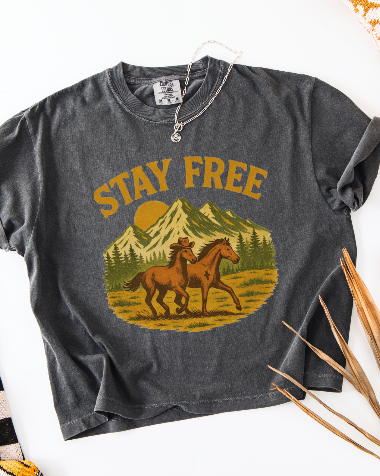 Stay Free Western Graphic Tee Vintage Inspired Horse Shirt