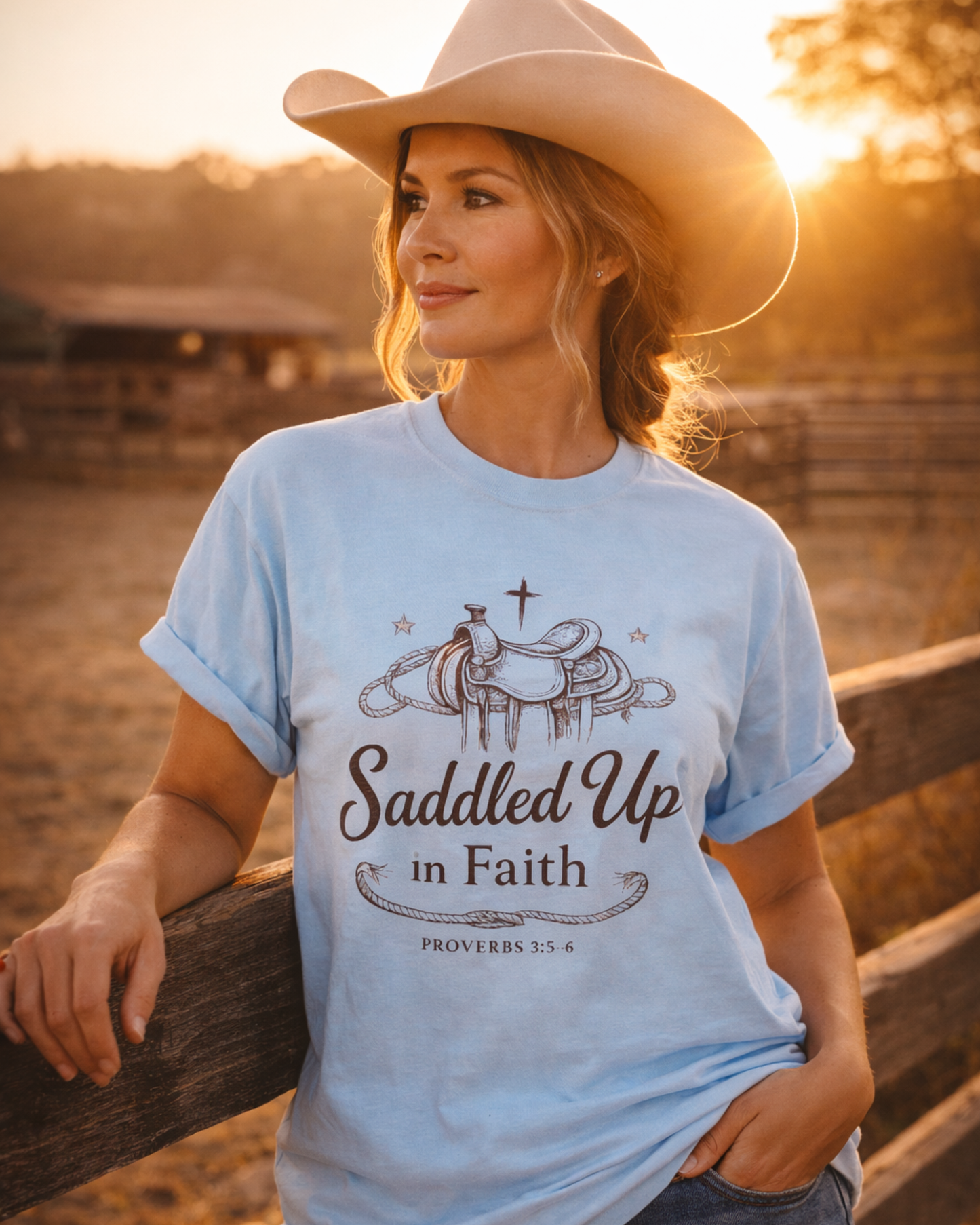 Saddled Up in Faith Tee