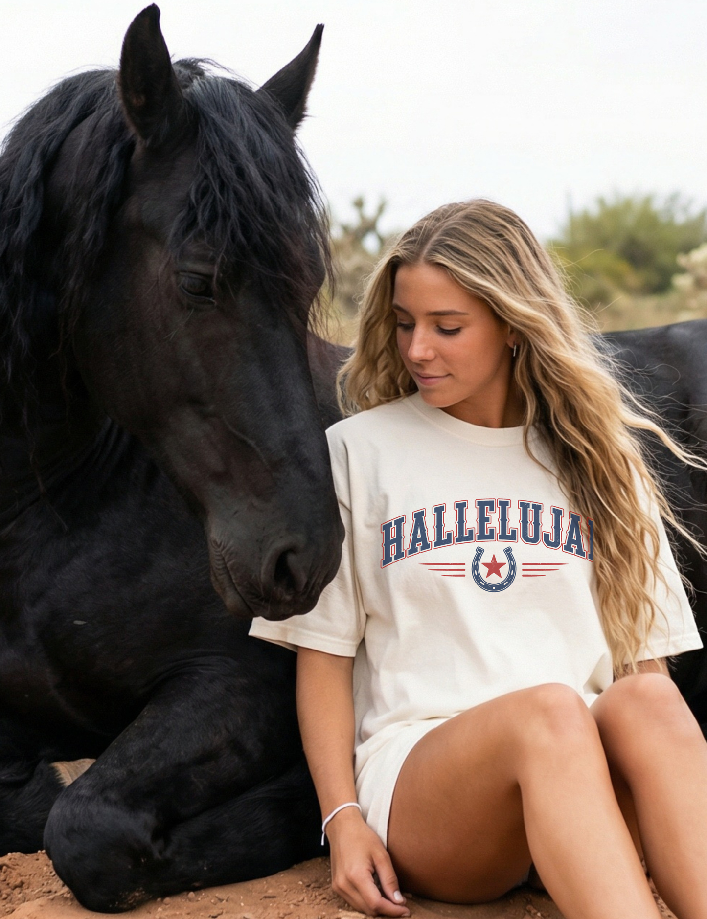 Hallelujah Patriotic Western Tee
