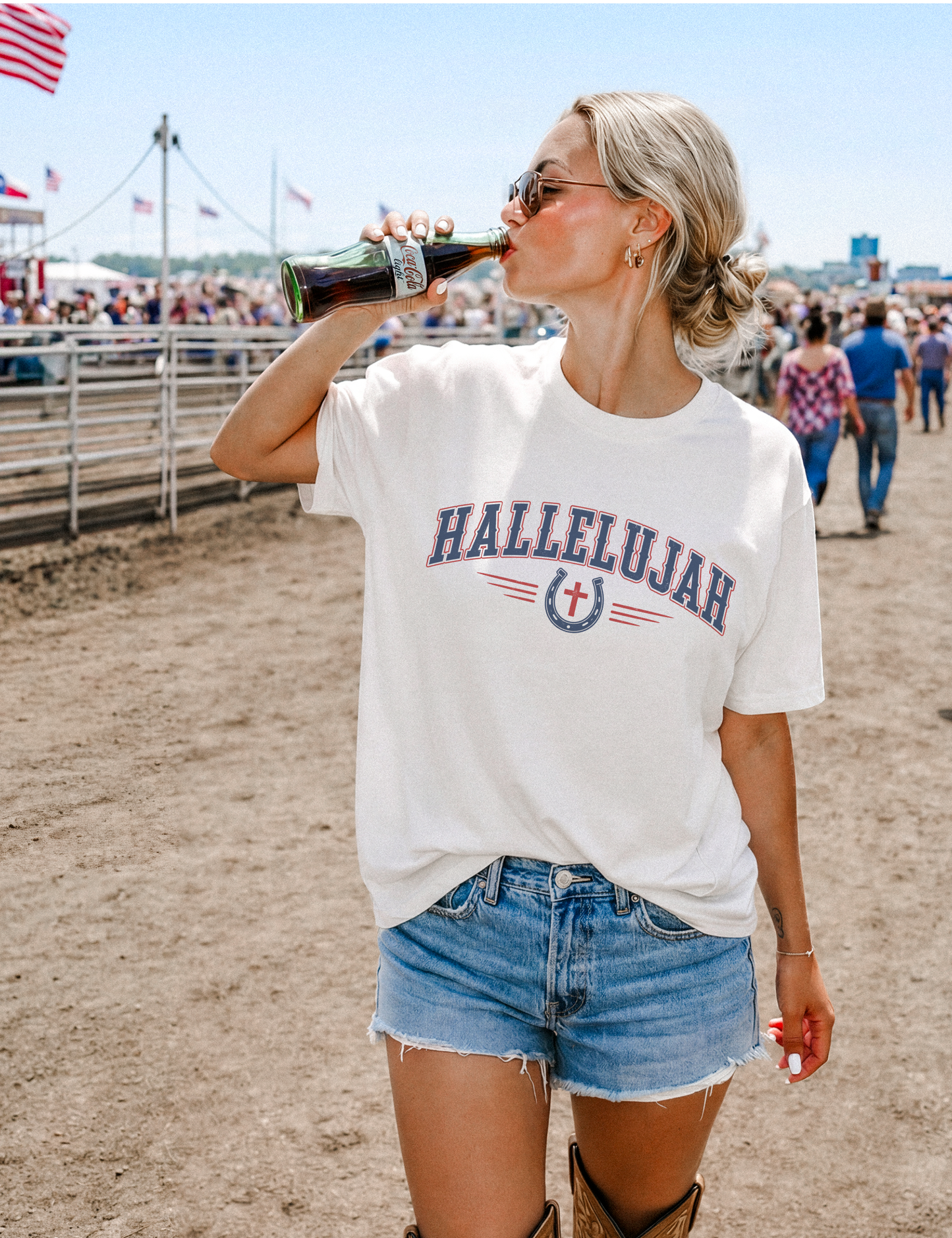 Hallelujah Patriotic Western Tee