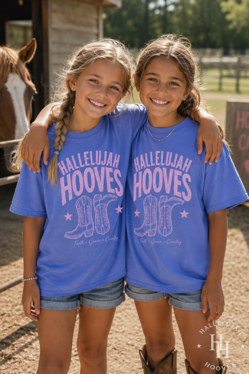 Youth Hallelujah Hooves Western Graphic Tee | Christian Cowgirl Shirt