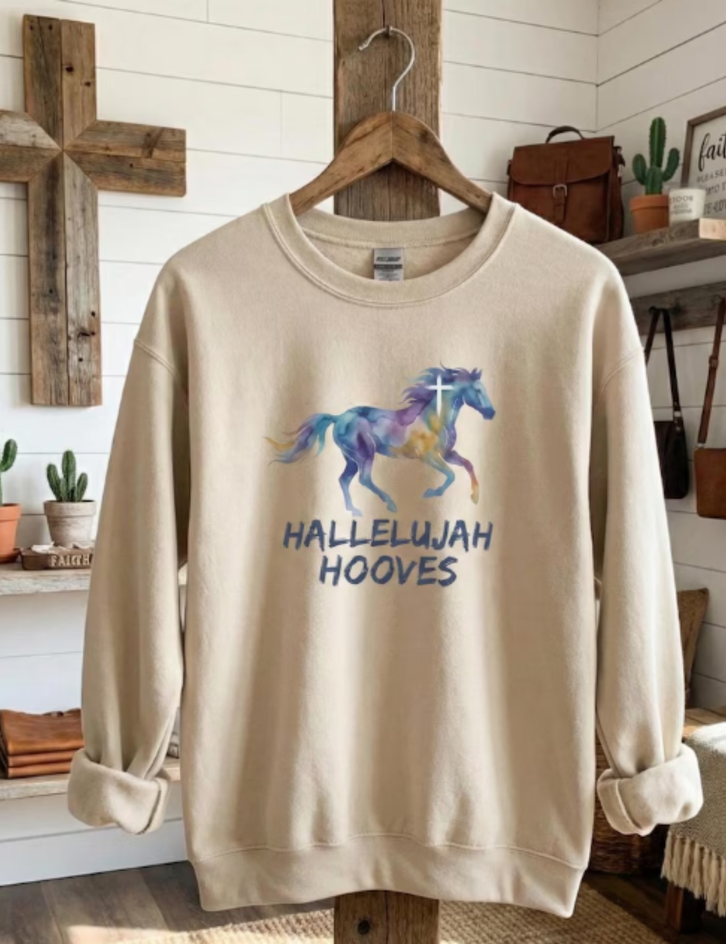 Hallelujah Hooves™ Signature Watercolor Crewneck
