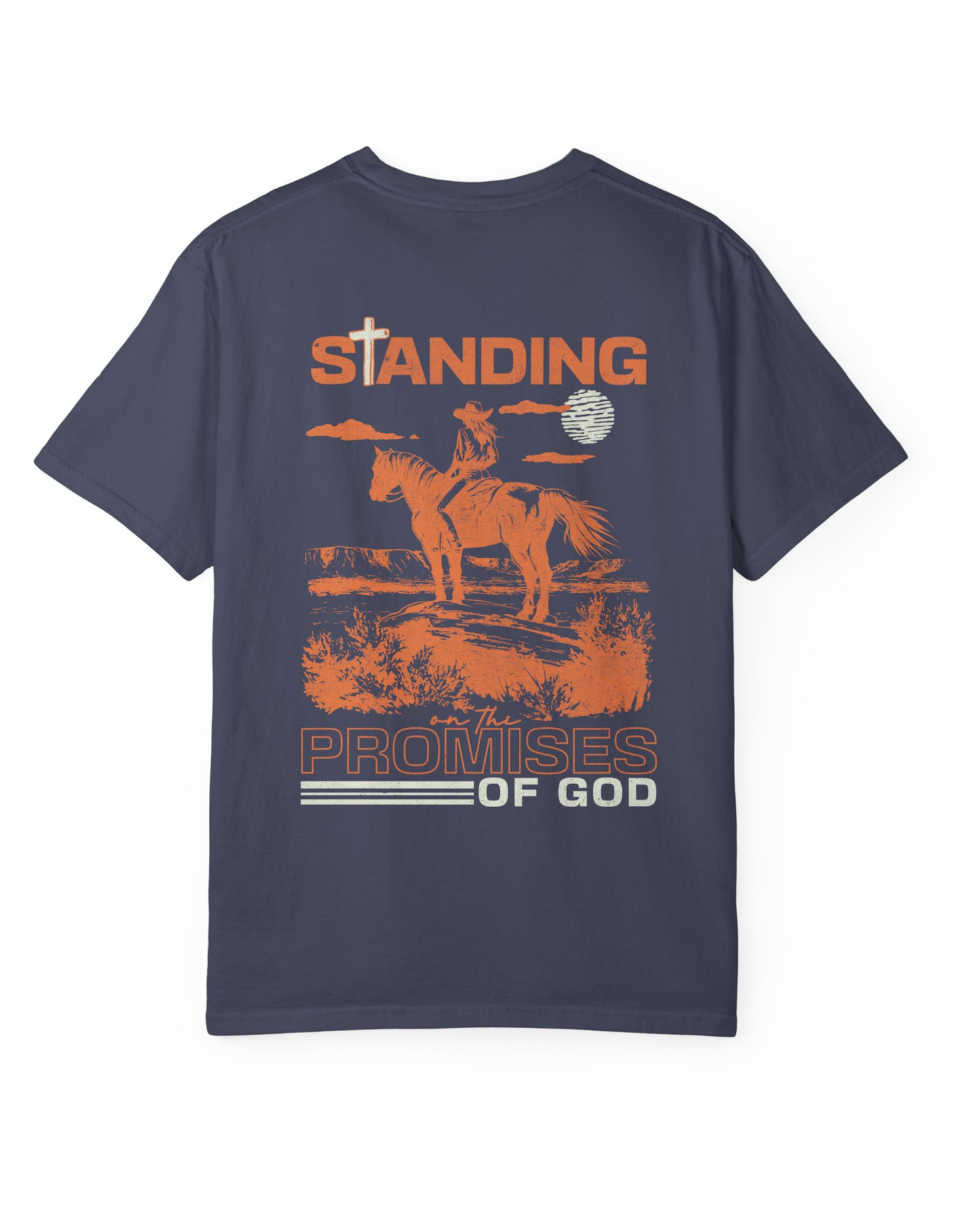 Standing on the Promises of God Tee – Christian Cowgirl Back Print