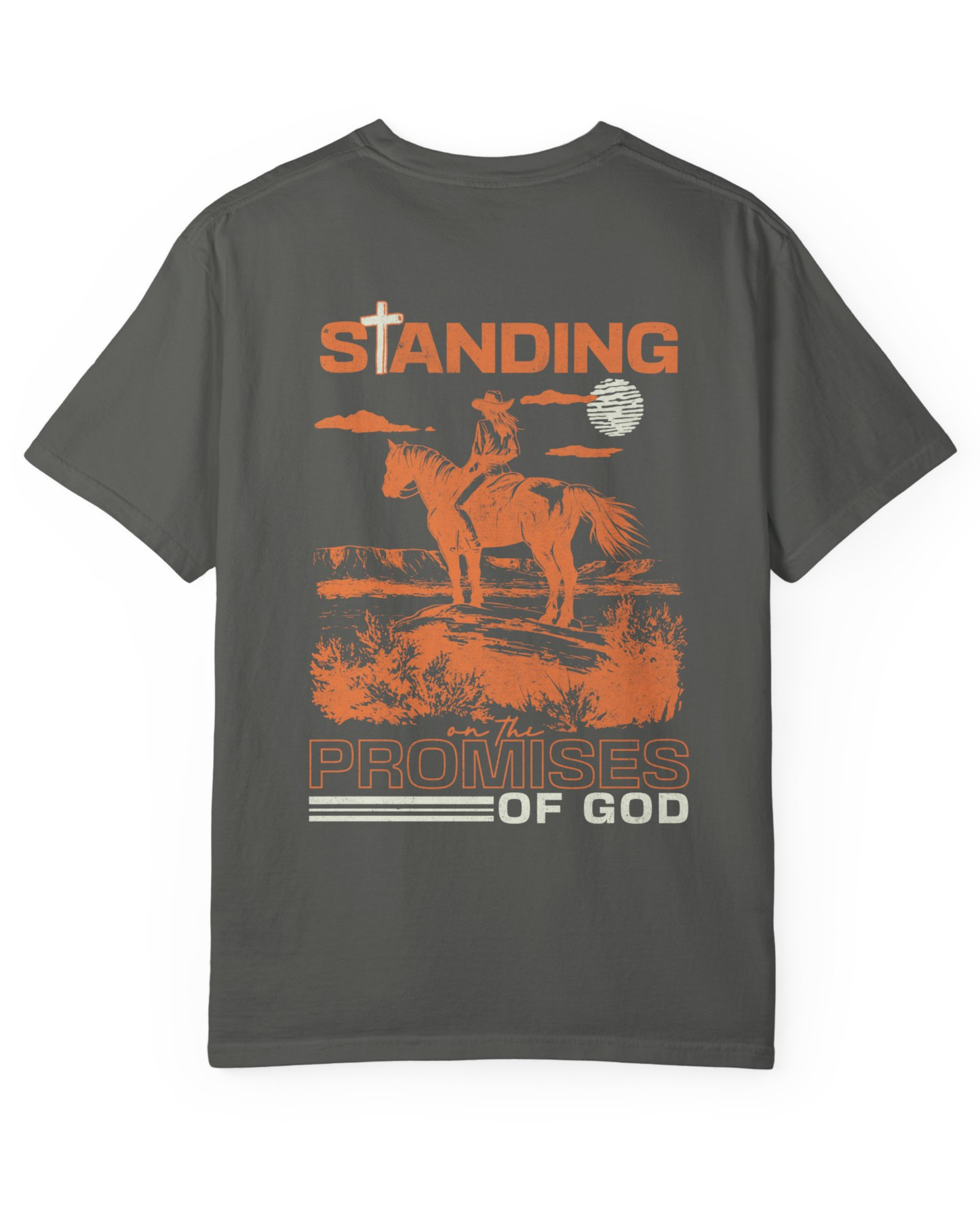 Standing on the Promises of God Tee – Christian Cowgirl Back Print