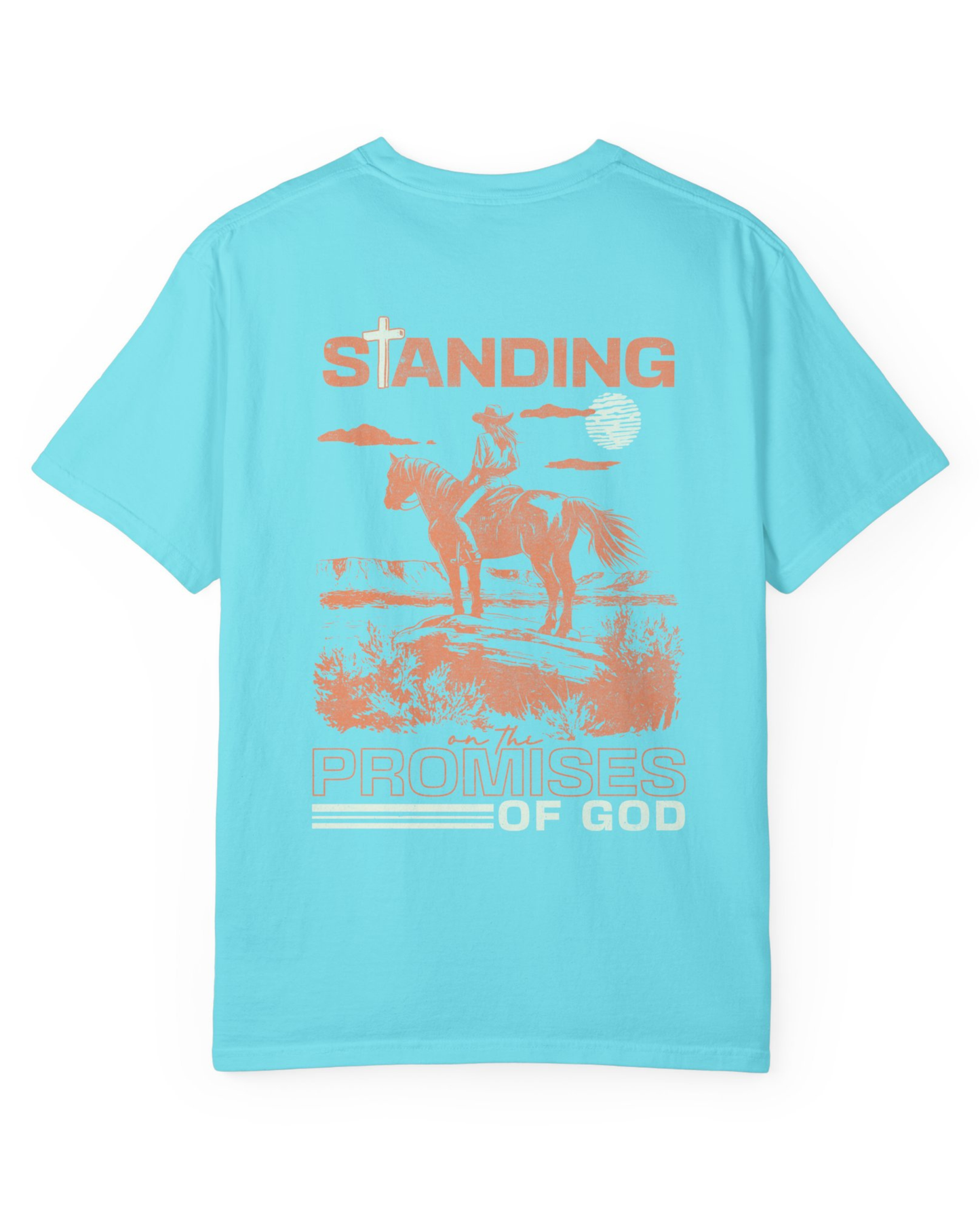 Standing on the Promises of God Tee – Christian Cowgirl Back Print