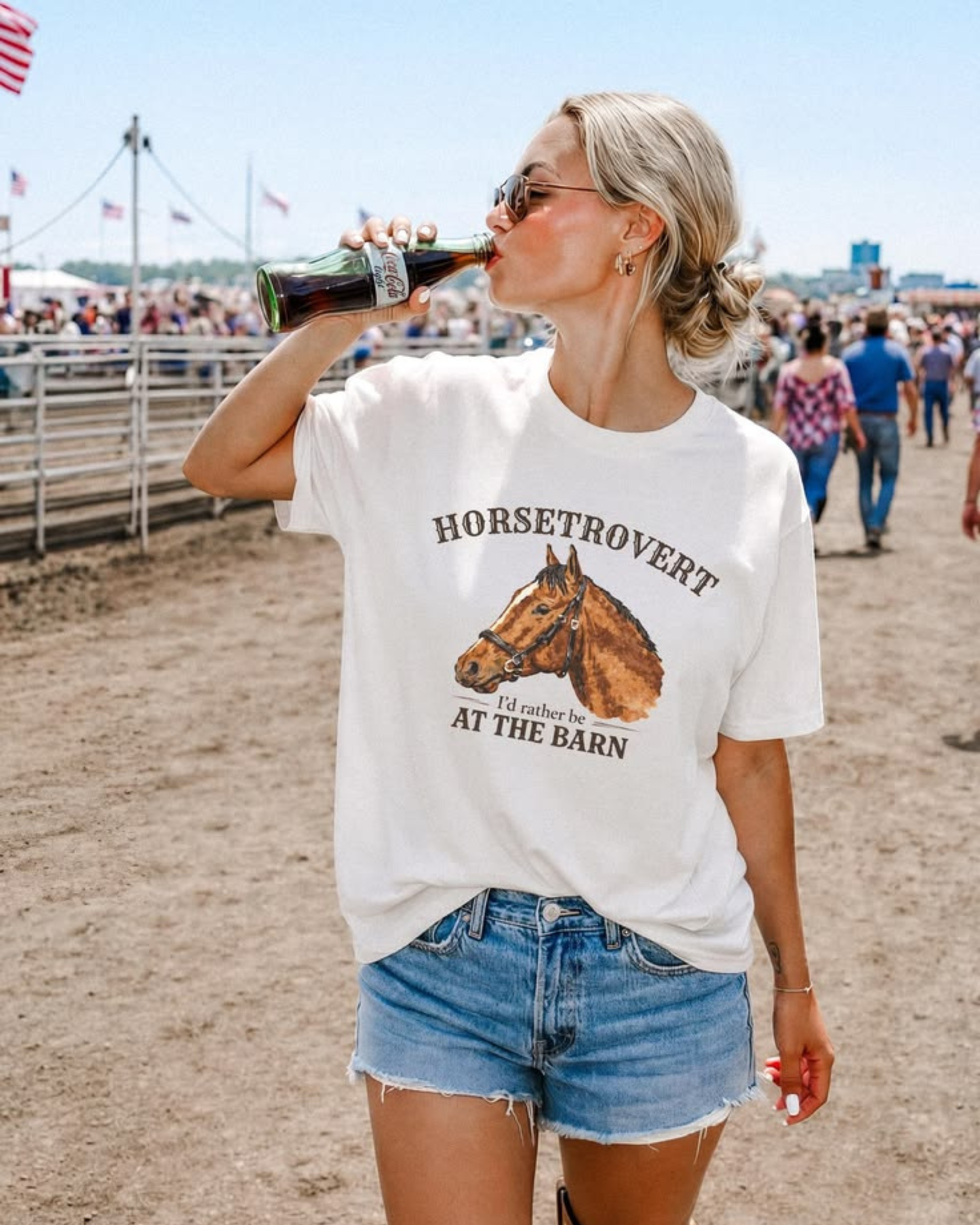 Horsetrovert Tee – I’d Rather Be at the Barn Western Horse Girl Shirt